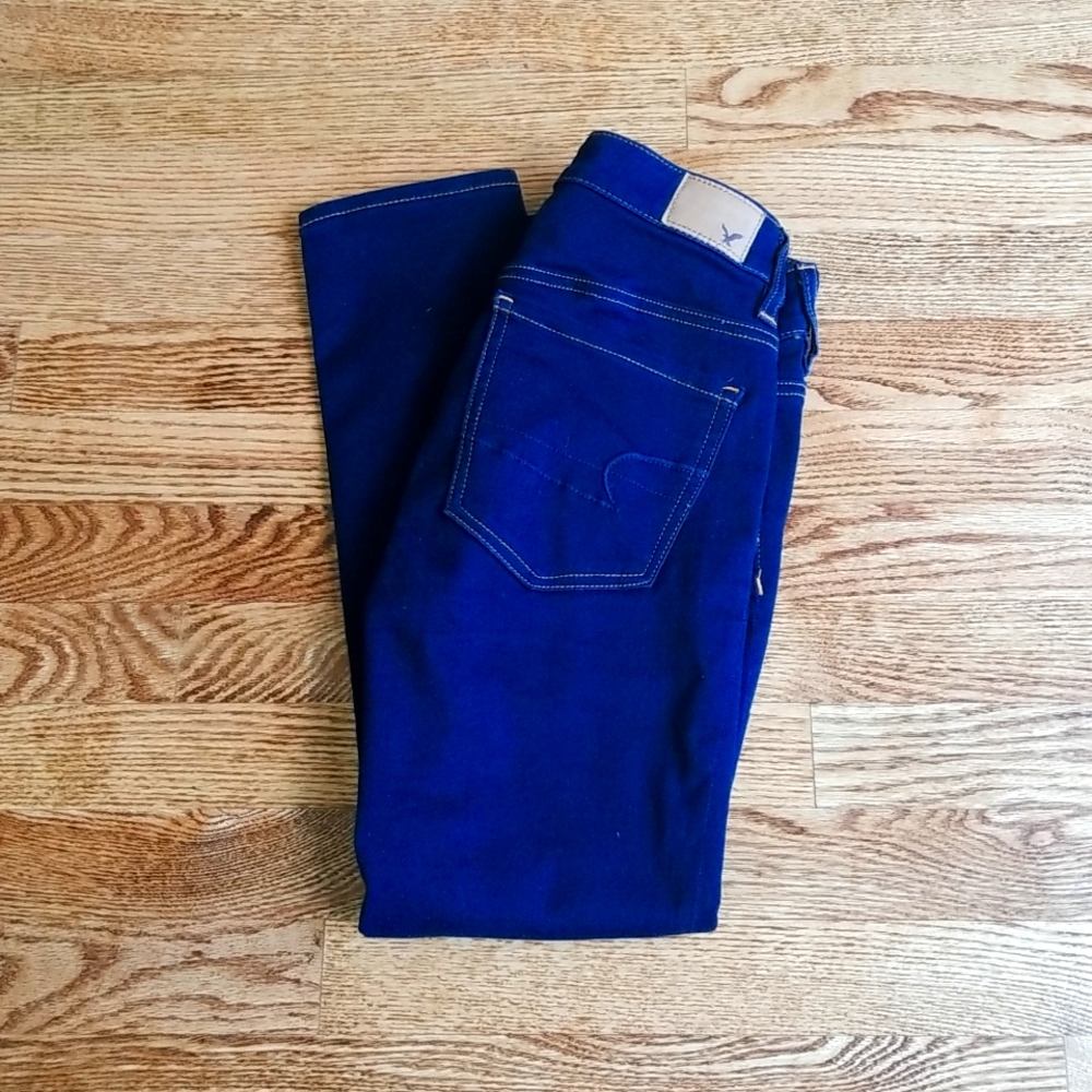 (2) American Eagle Super Super Stretch Jegging Cropped Pants 😍 Dark Wash
